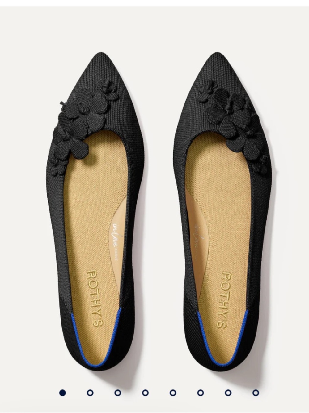 Rothy's petal point flower appliqué Ballet Flat